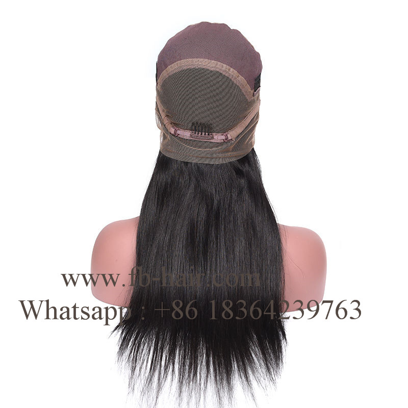 Full Lace Human Hair Wig with Baby Hair Free Part Natural Color