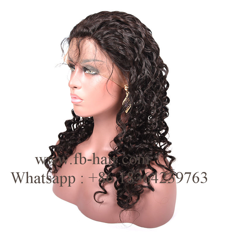 Full Lace Human Hair Wig with Baby Hair Free Part Natural Color