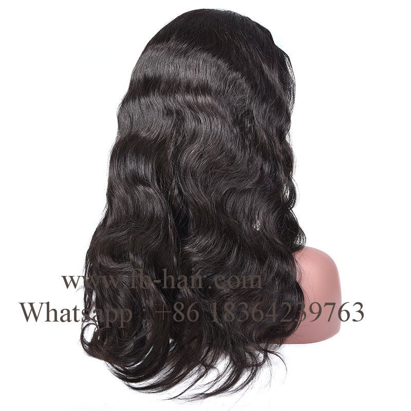 Full Lace Human Hair Wig with Baby Hair Free Part Natural Color