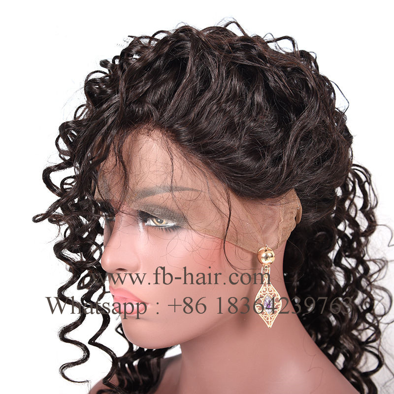 Frontal Lace Human Hair Wig with Baby Hair Free Part Natural Color