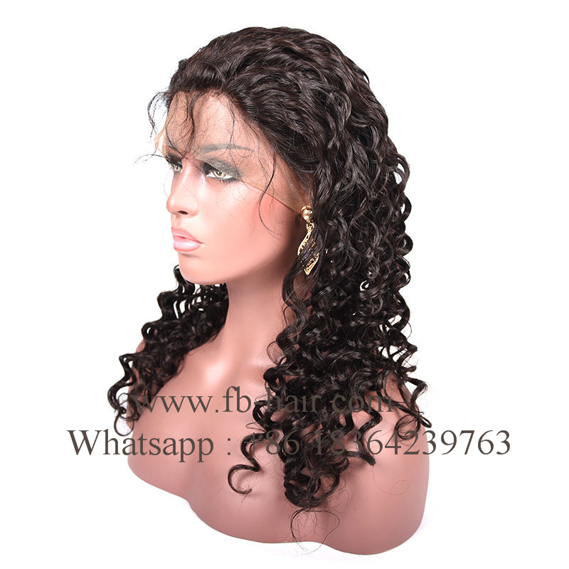 Frontal Lace Human Hair Wig with Baby Hair Free Part Natural Color