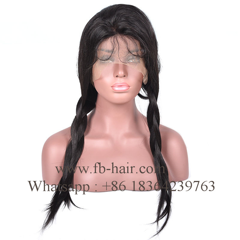 Frontal Lace Human Hair Wig with Baby Hair Free Part Natural Color