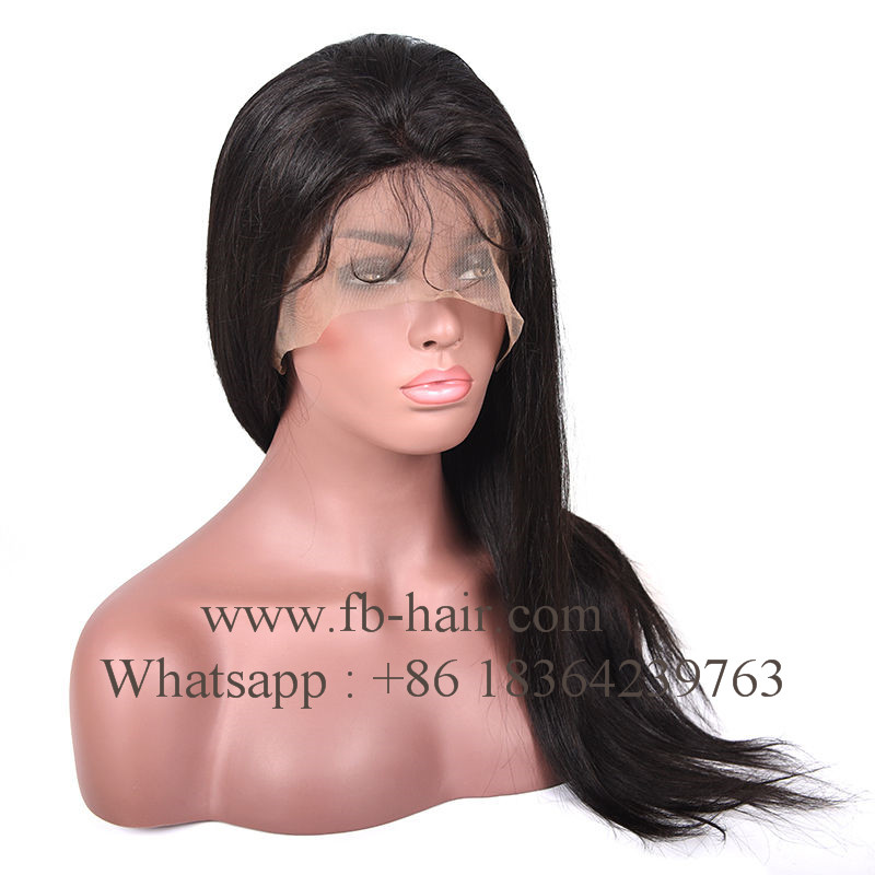Frontal Lace Human Hair Wig with Baby Hair Free Part Natural Color
