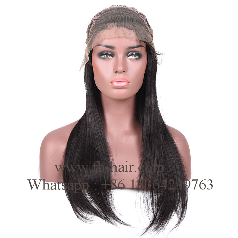 Frontal Lace Human Hair Wig with Baby Hair Free Part Natural Color