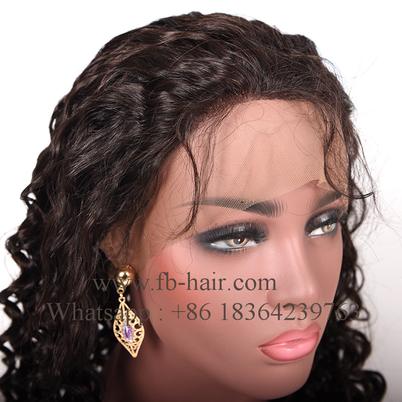Frontal Lace Human Hair Wig with Baby Hair Free Part Natural Color