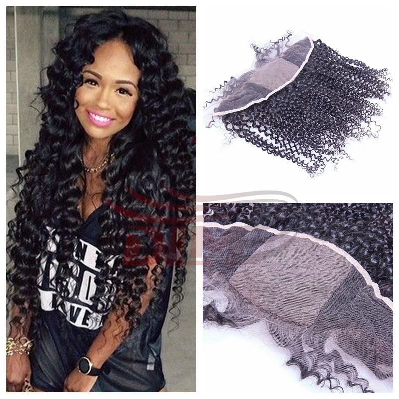 Kinky Curl Hair 13X4 Silk Base Lace Closure