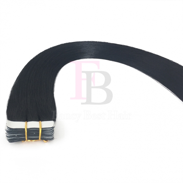 #1 Jet Black Tape in hair extensions 