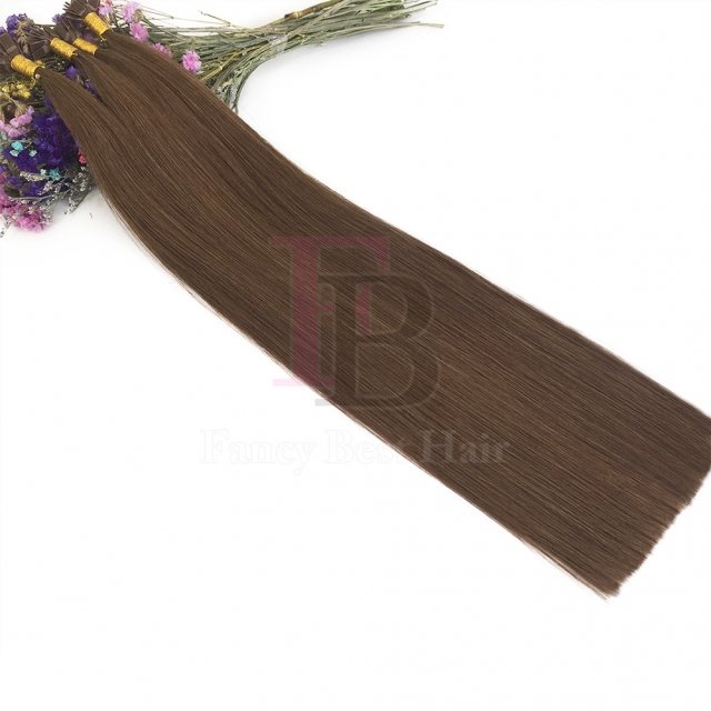 #6 Chestnut Brown  Flat Tip Hair