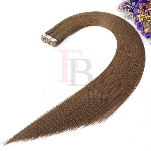 #8 Medium Golden Brown tape hair