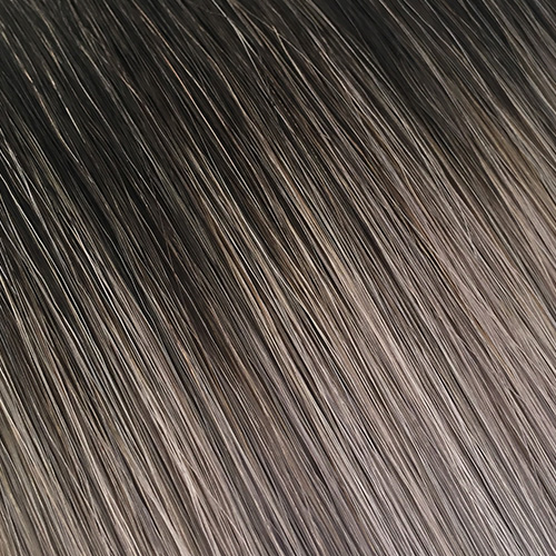 #T1B-grey Ombre Hand Tied Weft