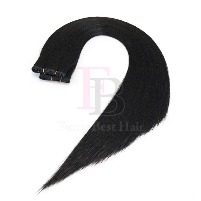#1B Off Black Flat Weft Hair Extensions