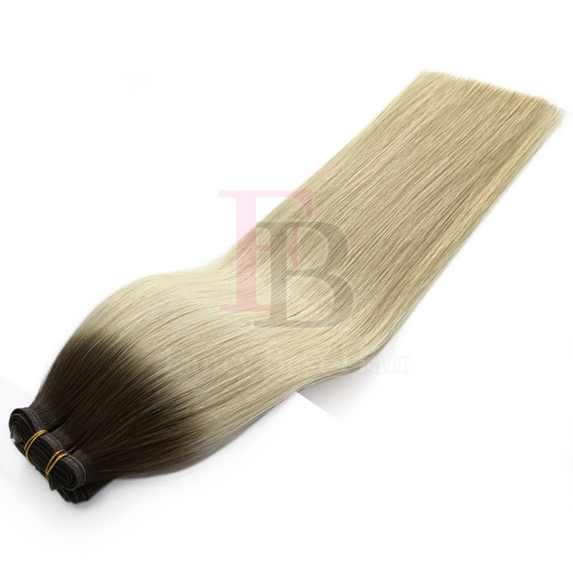 #T4-60 Ombre Flat Weft Hair Extensions