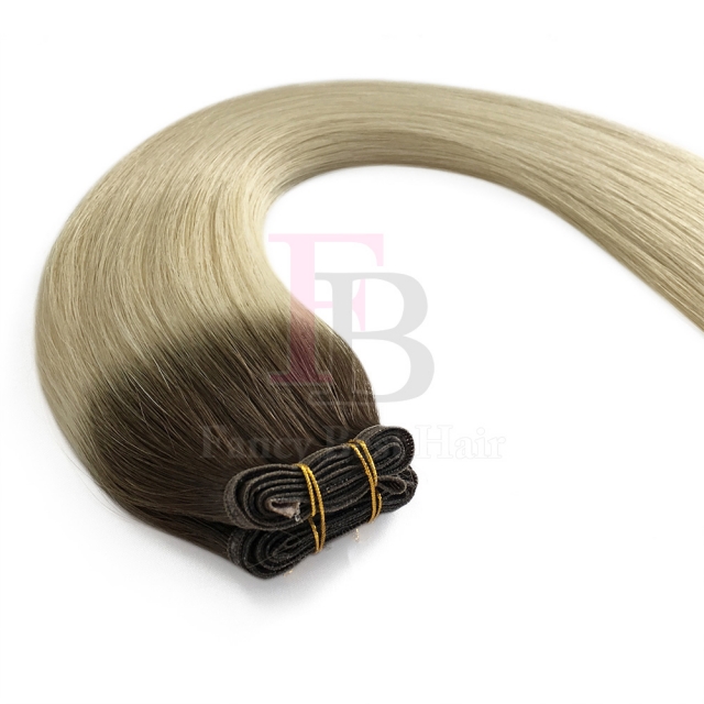 #T4-60 Ombre Flat Weft Hair Extensions