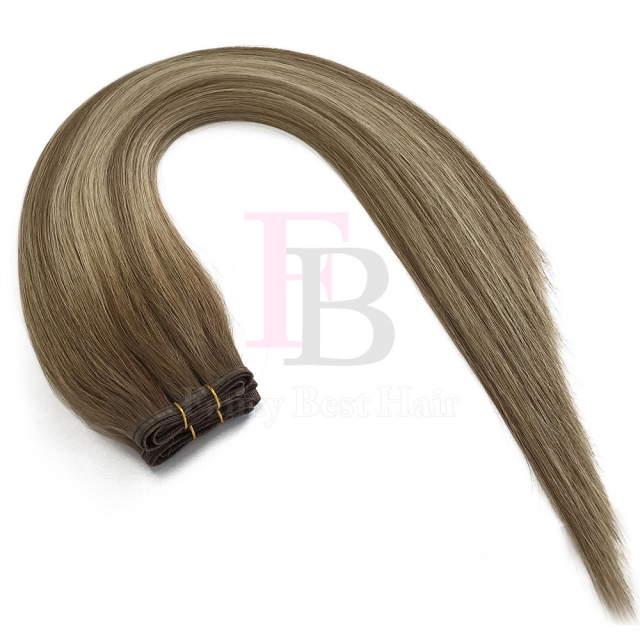 #T8-P8/22 Rooted Balayage Flat Weft Hair Extensions