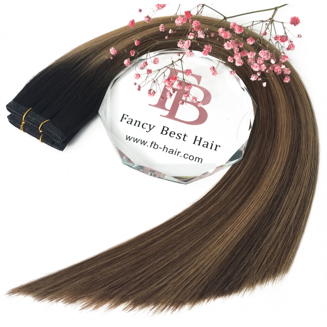 #T2-P4/27 Rooted Balayage Flat Weft Hair Extensions
