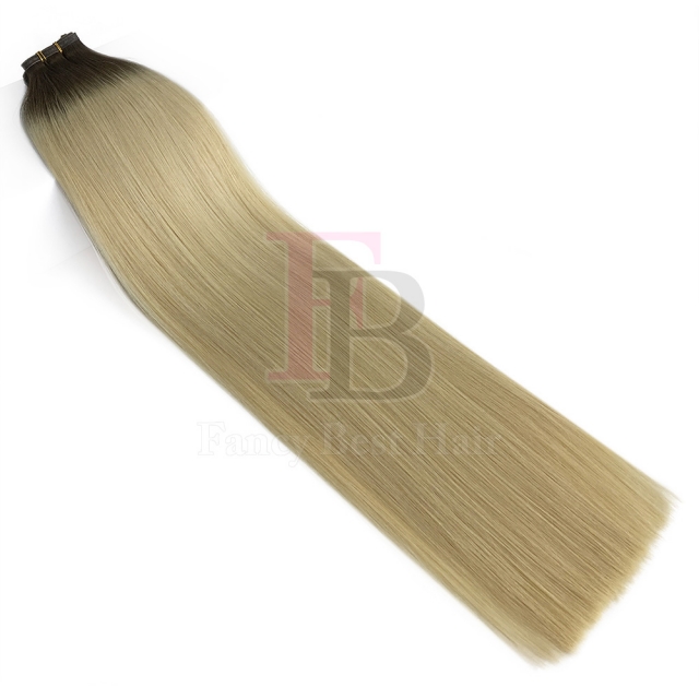 #T4-60 Ombre Flat Weft Hair Extensions