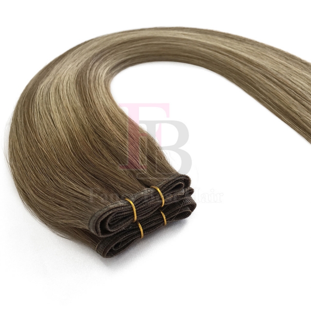 #T8-P8/22 Rooted Balayage Flat Weft Hair Extensions