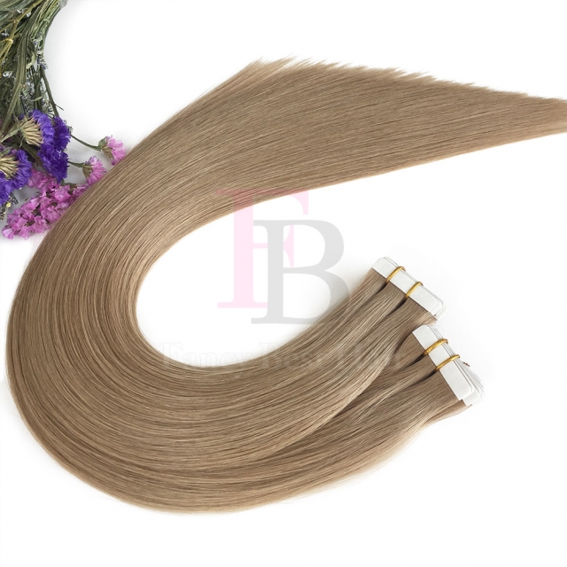 #18 Ash Blonde tape in extensions