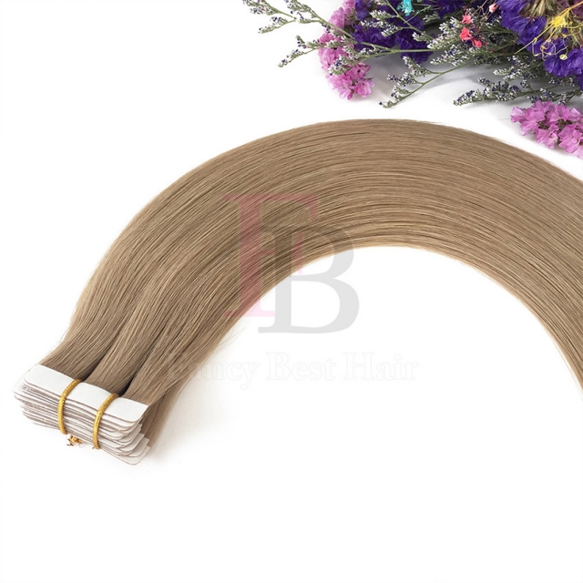 #18 Ash Blonde tape in extensions