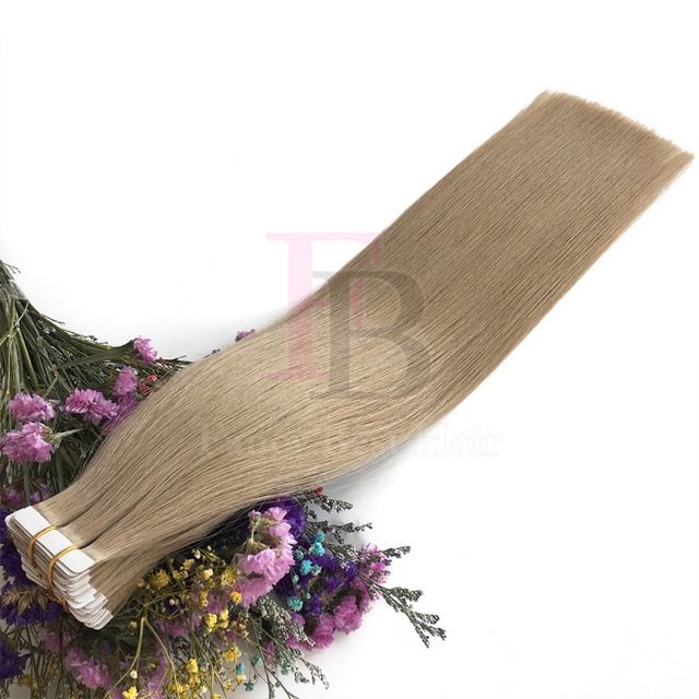 #18 Ash Blonde tape in extensions