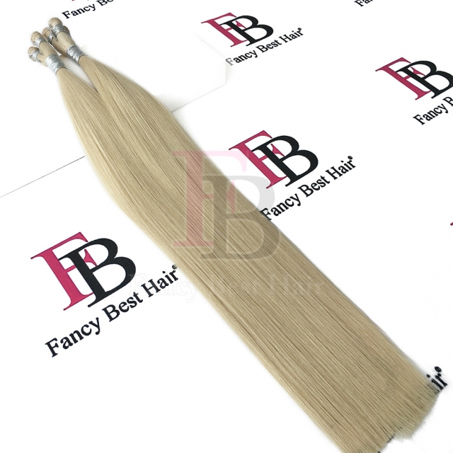 #60A Platinum Blonde Hand Tied Weft