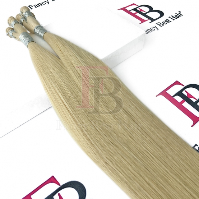 #60A Platinum Blonde Hand Tied Weft