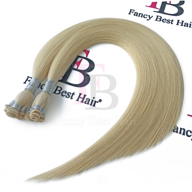 #60A Platinum Blonde Hand Tied Weft