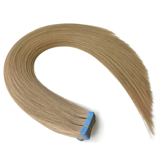 #20 Light Ash Blonde tape in hair extension 