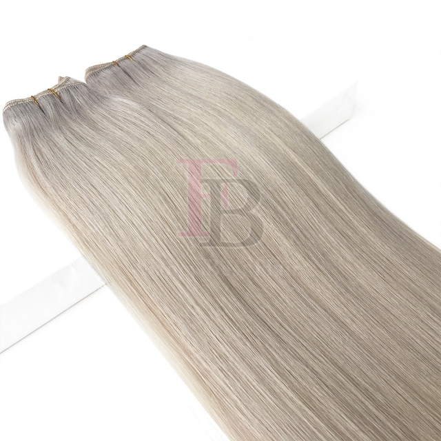 # Grey Blonde Machine Weft Hair