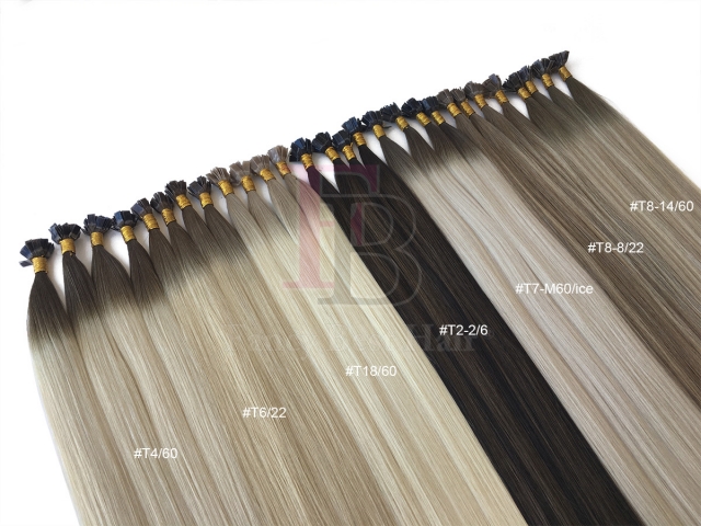 #T6-22 Ombre  Flat Tip Hair