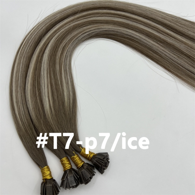 #T7-P7/ice Rooted Balayage Flat tip hair