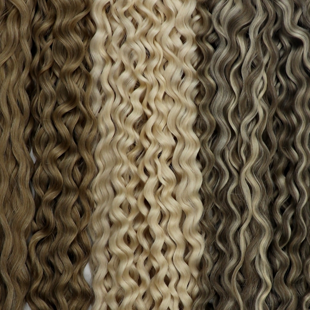 Curly --- #T7-P7/ice Hand Tied Weft