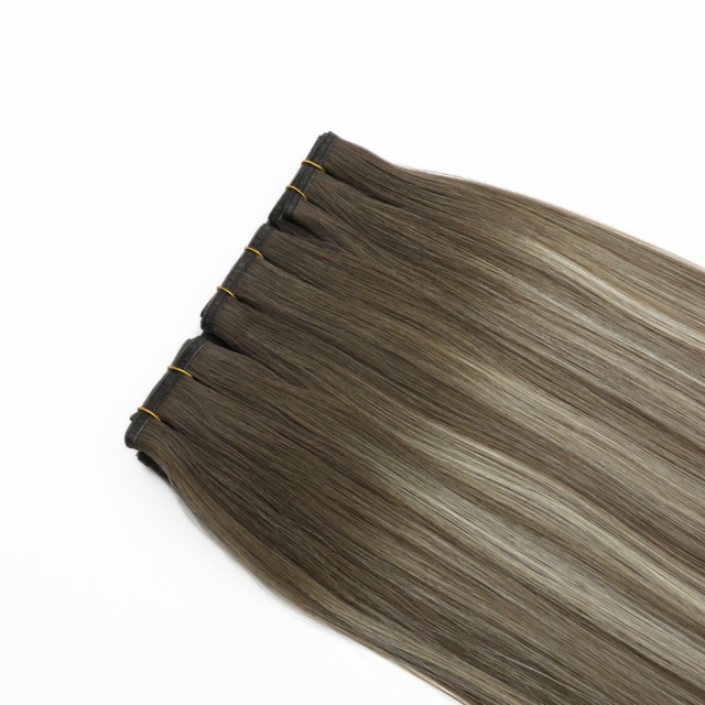 #T7-P7/ICE Rooted Balayage Flat Weft Hair Extensions