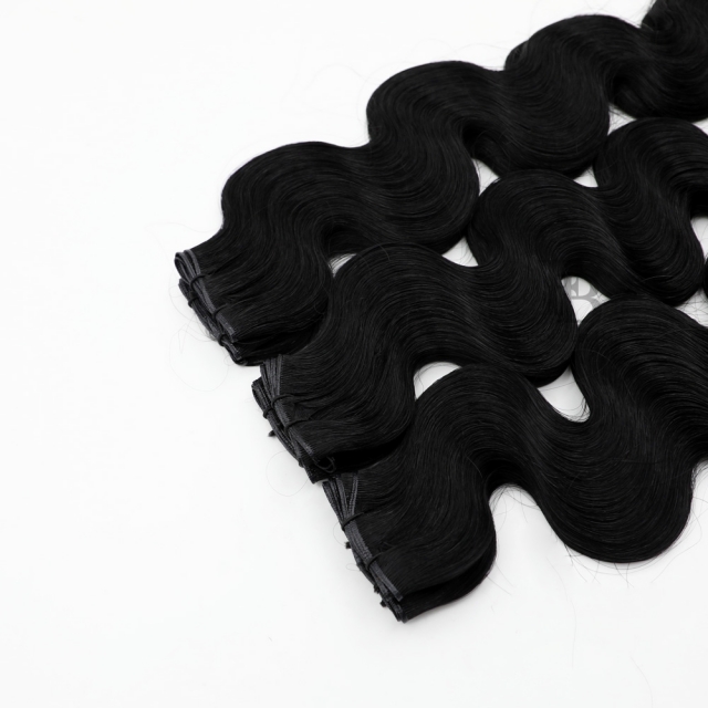#1 Jet Black - Hand Tied Weft- Body Wave