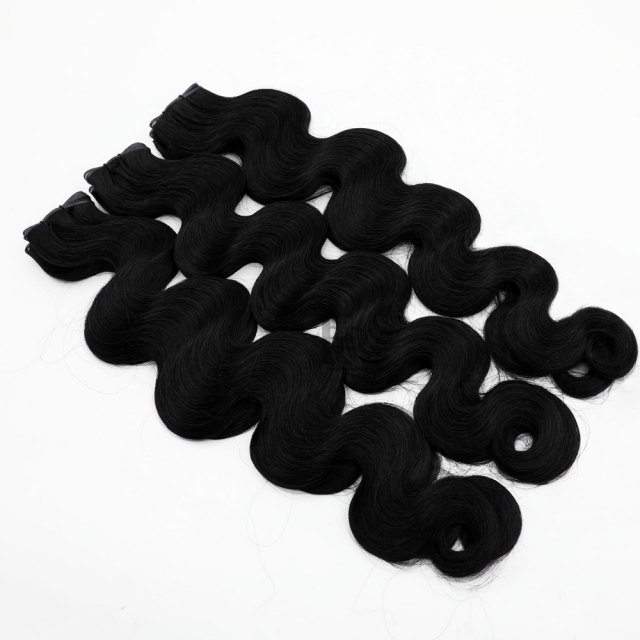 #1 Jet Black - Hand Tied Weft- Body Wave