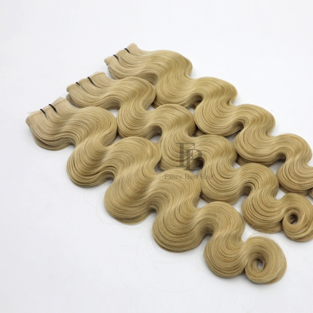 #22 Light Ash Blonde- Hand Tied Weft - Body Wave