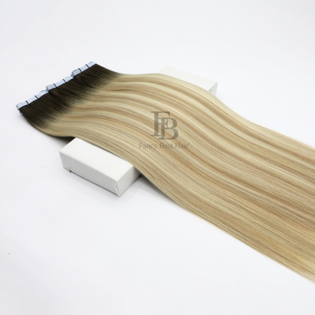 #T4-P18/60 Rooted Balayage -  Genius Tape in Weft