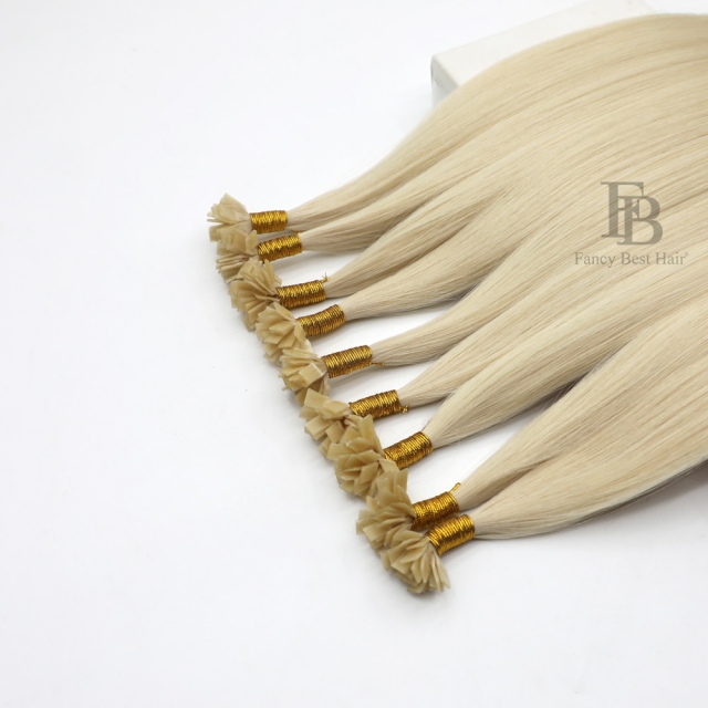 #60A Platinum Blonde Flat Tip Hair