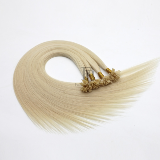 #60A Platinum Blonde Flat Tip Hair