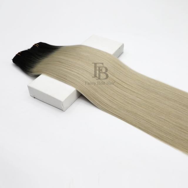 #T1B-M60/ice PU - Clip in Hair - Classic Range