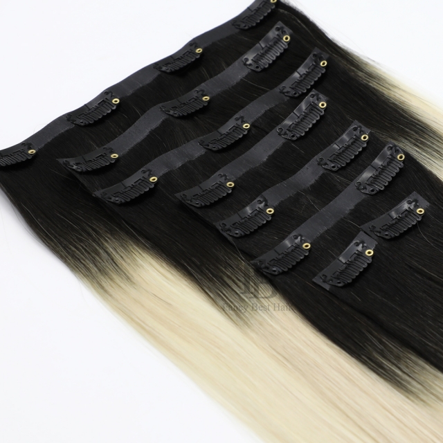 #T1B-M60/ice PU - Clip in Hair - Classic Range