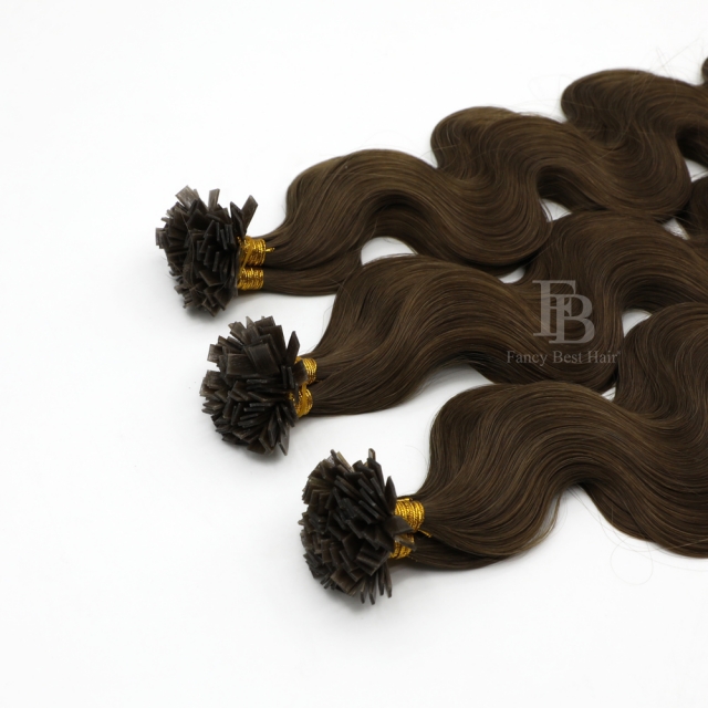 #4 Chocolate Brown - Flat/K tip Hair - Body Wave