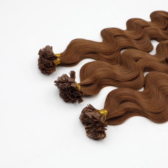 #30 Medium Auburn - Flat/K tip Hair - Body Wave