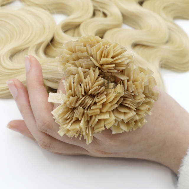 #22 Light Ash Blonde - Flat/K tip Hair - Body Wave