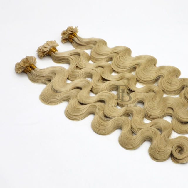 #22 Light Ash Blonde - Flat/K tip Hair - Body Wave