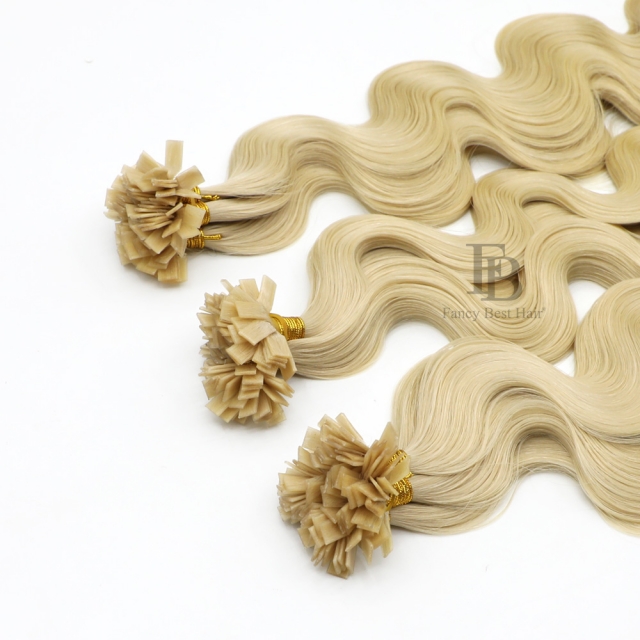 #22 Light Ash Blonde - Flat/K tip Hair - Body Wave