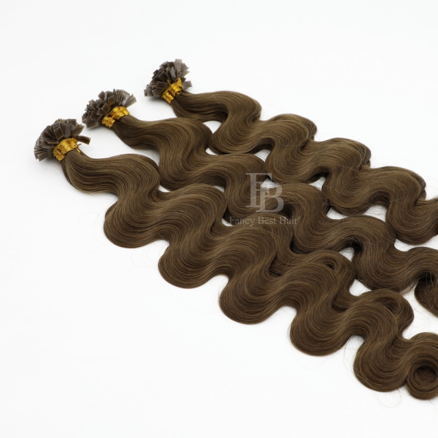 #4 Chocolate Brown - Flat/K tip Hair - Body Wave