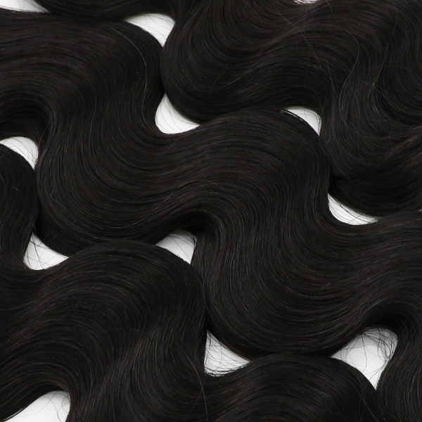 #1B Off Black - Flat/K tip Hair - Body Wave