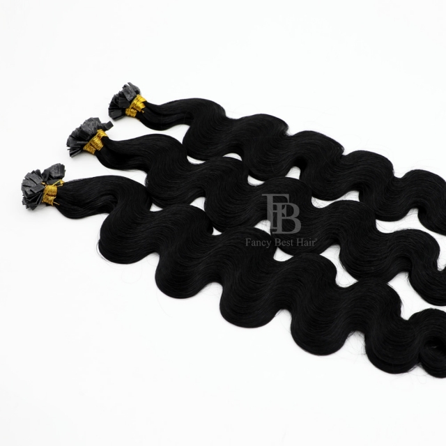 #1 Off Black - Flat/K tip Hair - Body Wave
