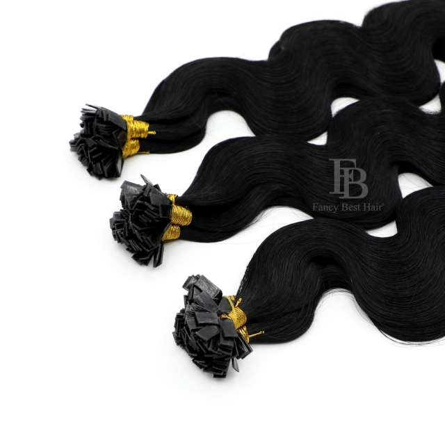 #1 Off Black - Flat/K tip Hair - Body Wave